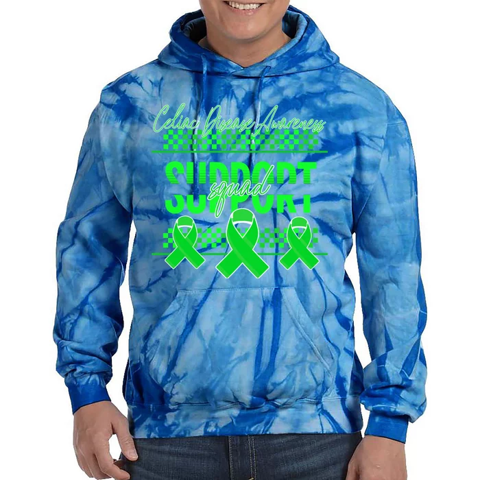 Celiac Disease Awareness Support Squad Green Ribbon Warrior Gift Tie Dye Hoodie