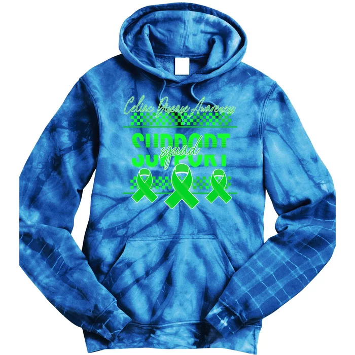 Celiac Disease Awareness Support Squad Green Ribbon Warrior Gift Tie Dye Hoodie