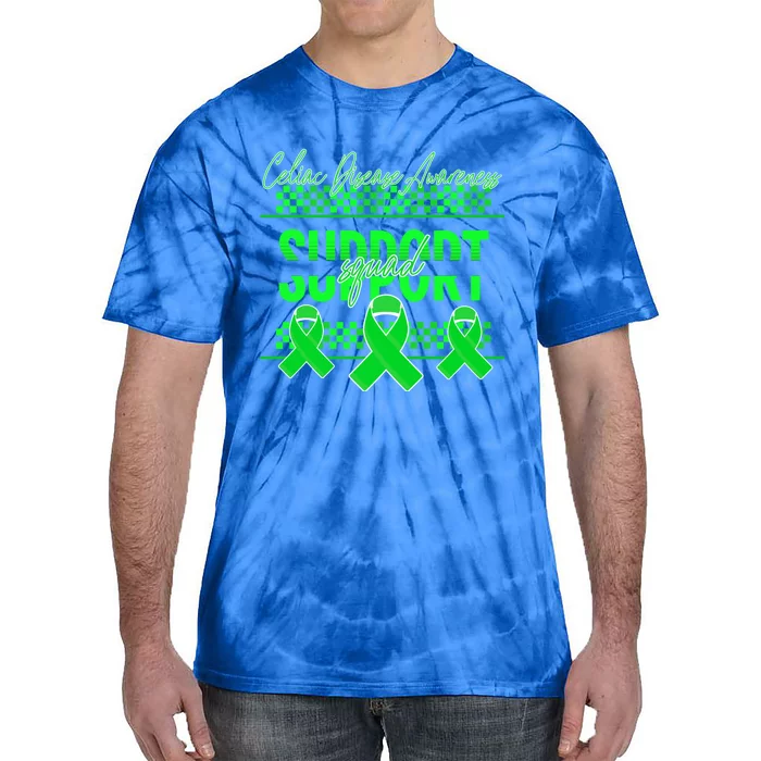 Celiac Disease Awareness Support Squad Green Ribbon Warrior Gift Tie-Dye T-Shirt