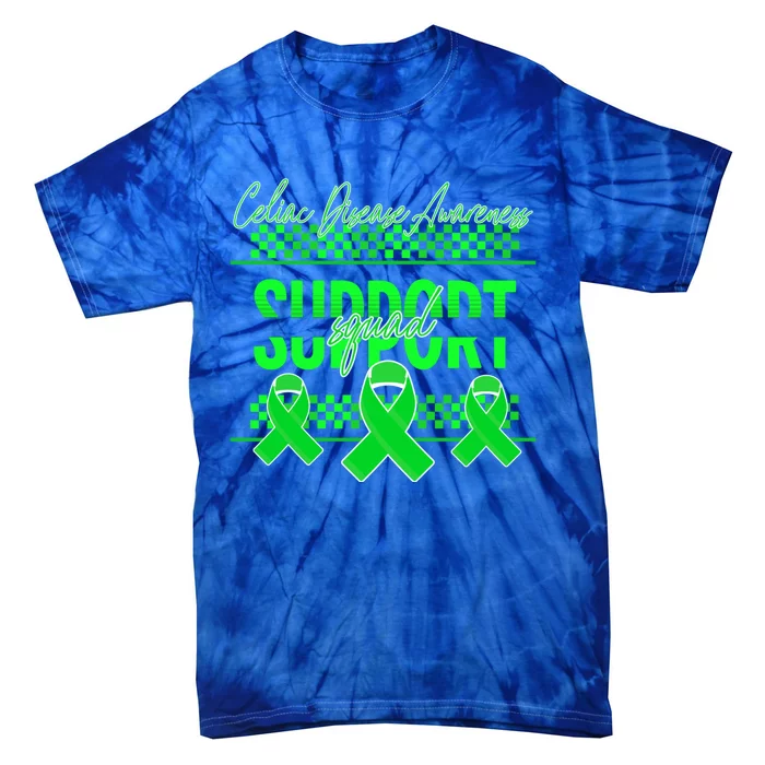 Celiac Disease Awareness Support Squad Green Ribbon Warrior Gift Tie-Dye T-Shirt