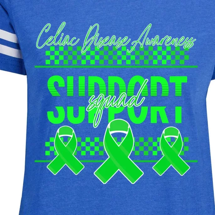 Celiac Disease Awareness Support Squad Green Ribbon Warrior Gift Enza Ladies Jersey Football T-Shirt