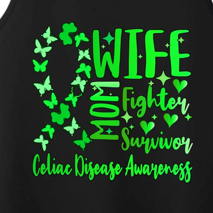 Celiac Disease Awareness Wife Mom Warrior Survivor Butterfly Gift Performance Tank