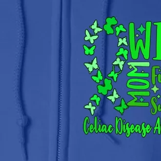 Celiac Disease Awareness Wife Mom Warrior Survivor Butterfly Gift Full Zip Hoodie