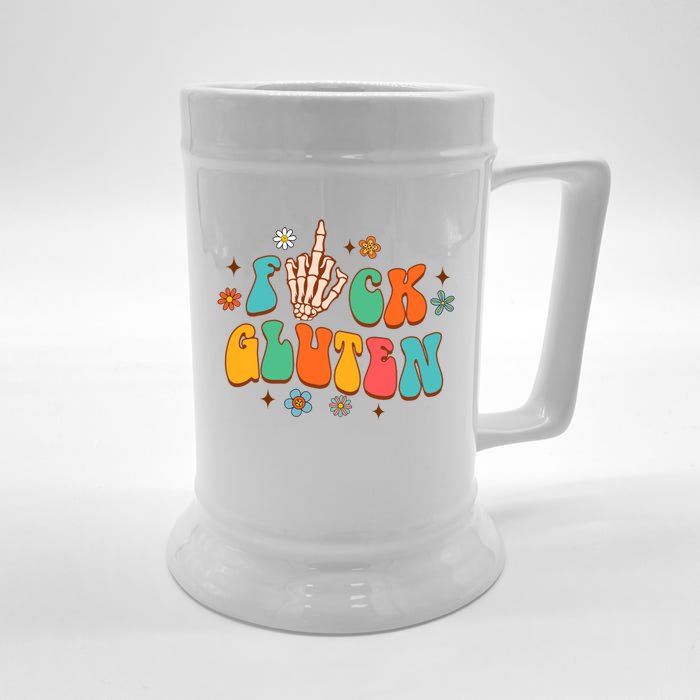 Celiac Disease Awareness Gluten Free Disease Fck Gluten Gift Front & Back Beer Stein