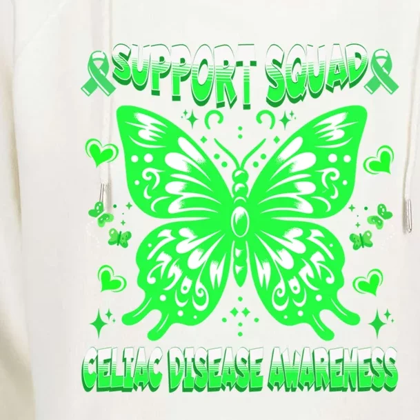 Celiac Disease Awareness Green Ribbon Warrior Butterfly Great Gift Womens Funnel Neck Pullover Hood