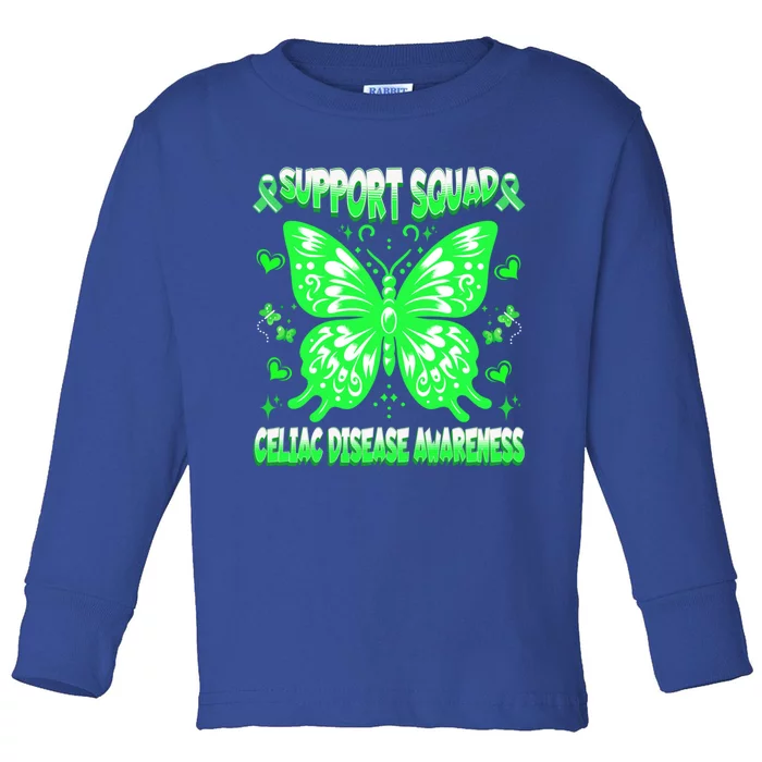 Celiac Disease Awareness Green Ribbon Warrior Butterfly Great Gift Toddler Long Sleeve Shirt