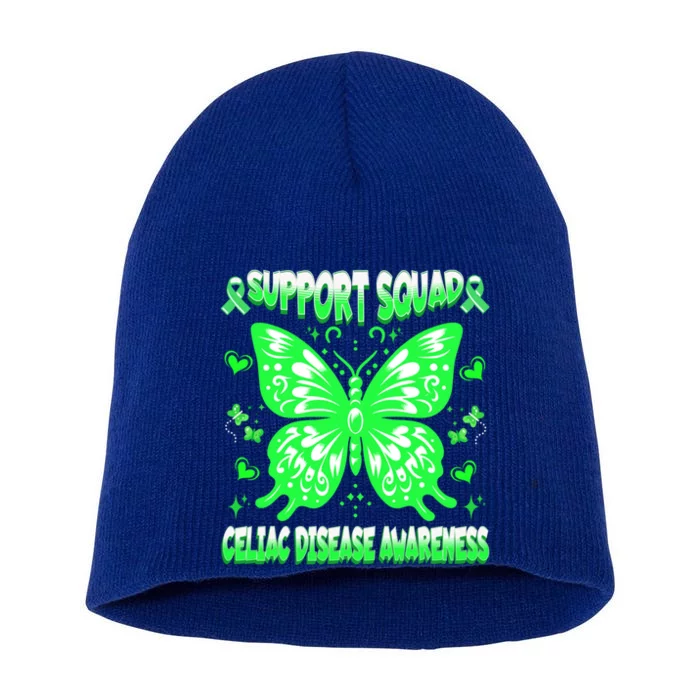 Celiac Disease Awareness Green Ribbon Warrior Butterfly Great Gift Short Acrylic Beanie