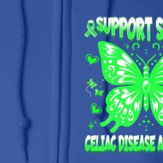 Celiac Disease Awareness Green Ribbon Warrior Butterfly Great Gift Full Zip Hoodie