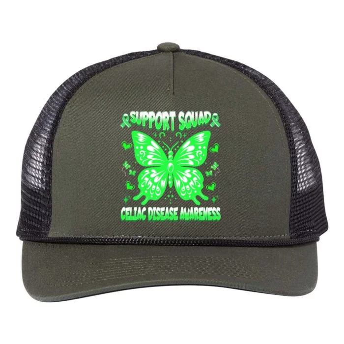 Celiac Disease Awareness Green Ribbon Warrior Butterfly Great Gift Retro Rope Trucker Hat Cap