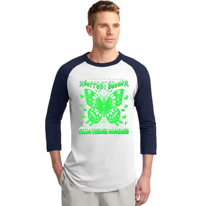 Celiac Disease Awareness Green Ribbon Warrior Butterfly Great Gift Baseball Sleeve Shirt