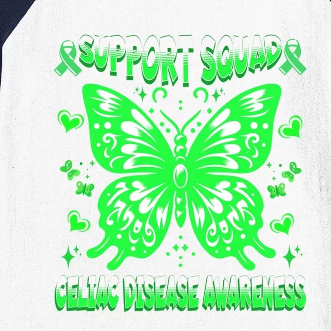 Celiac Disease Awareness Green Ribbon Warrior Butterfly Great Gift Baseball Sleeve Shirt