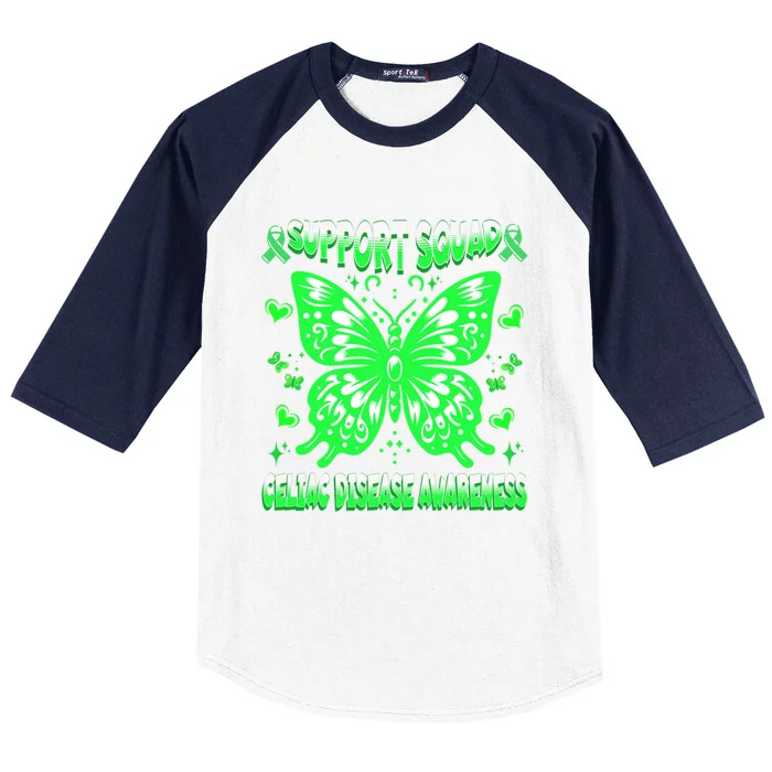 Celiac Disease Awareness Green Ribbon Warrior Butterfly Great Gift Baseball Sleeve Shirt