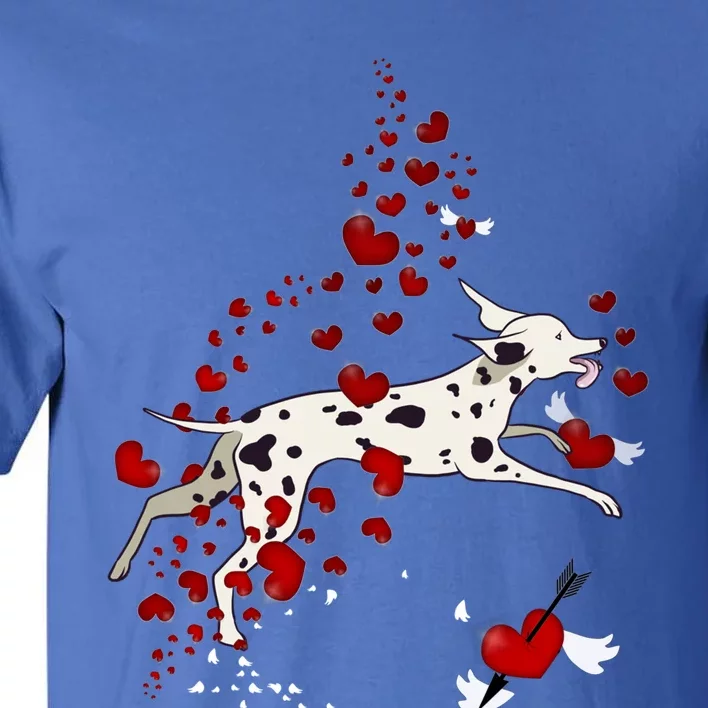 Cute Dalmatian And Red Hearts Funny Dog Mom Valentines Day Gift Tall T-Shirt