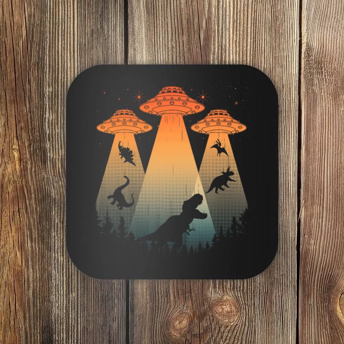 Cool Dinosaur Art Ufo Alien Abduction Dinosaur Coaster