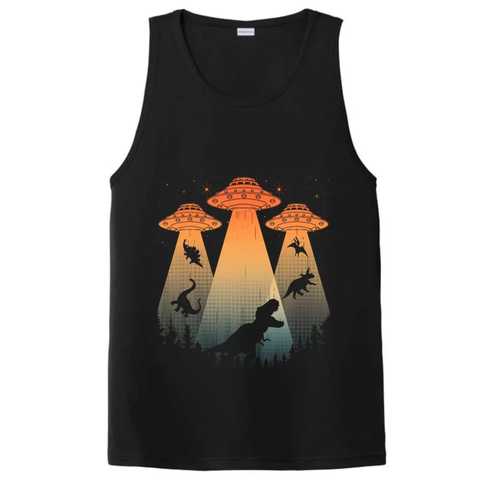 Cool Dinosaur Art Ufo Alien Abduction Dinosaur Performance Tank