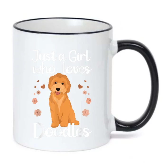 Cute Doodle Art For Women Mom Golden Doodle Dog Lovers Black Color Changing Mug