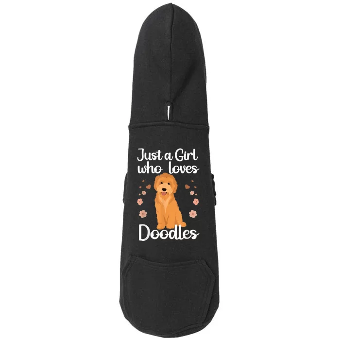 Cute Doodle Art For Women Mom Golden Doodle Dog Lovers Doggie 3-End Fleece Hoodie