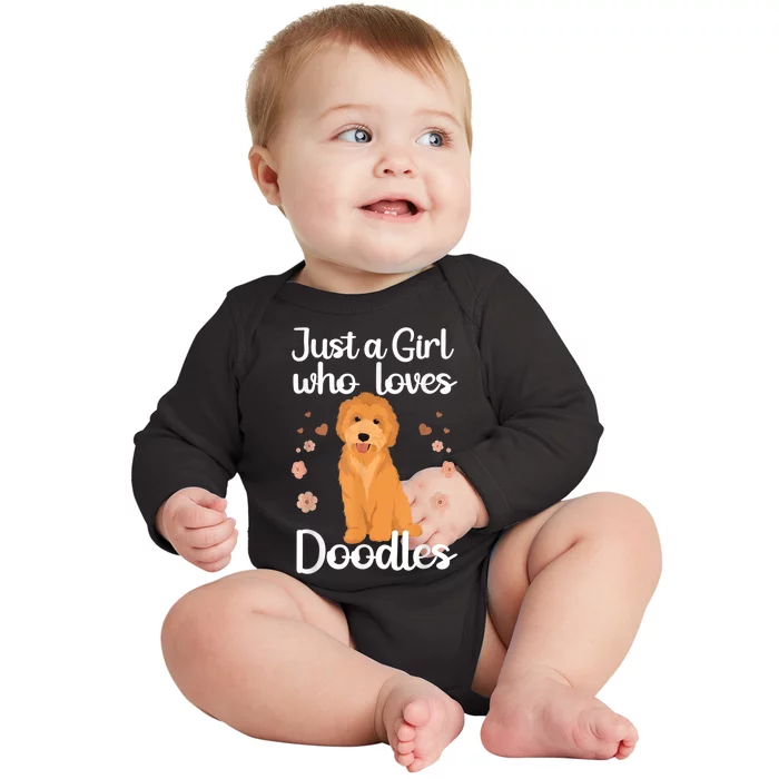 Cute Doodle Art For Women Mom Golden Doodle Dog Lovers Baby Long Sleeve Bodysuit