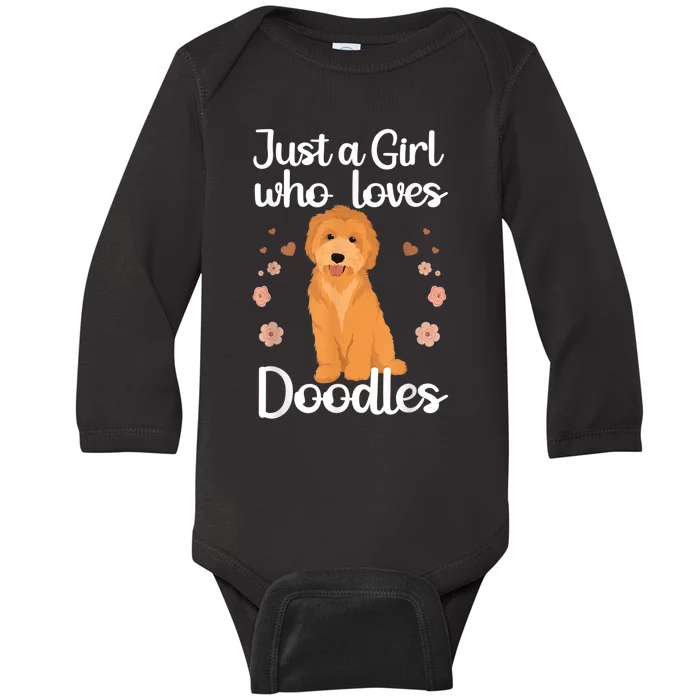 Cute Doodle Art For Women Mom Golden Doodle Dog Lovers Baby Long Sleeve Bodysuit