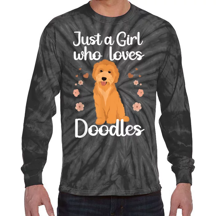 Cute Doodle Art For Women Mom Golden Doodle Dog Lovers Tie-Dye Long Sleeve Shirt