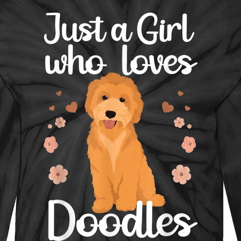 Cute Doodle Art For Women Mom Golden Doodle Dog Lovers Tie-Dye Long Sleeve Shirt