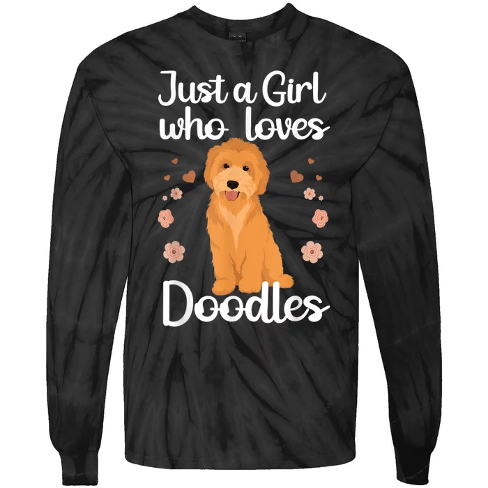 Cute Doodle Art For Women Mom Golden Doodle Dog Lovers Tie-Dye Long Sleeve Shirt