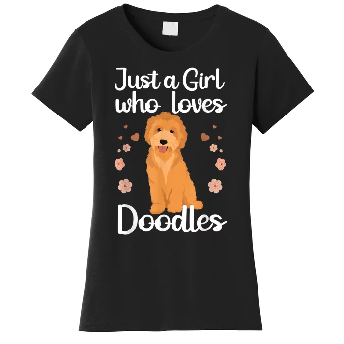 Cute Doodle Art For Women Mom Golden Doodle Dog Lovers Women's T-Shirt