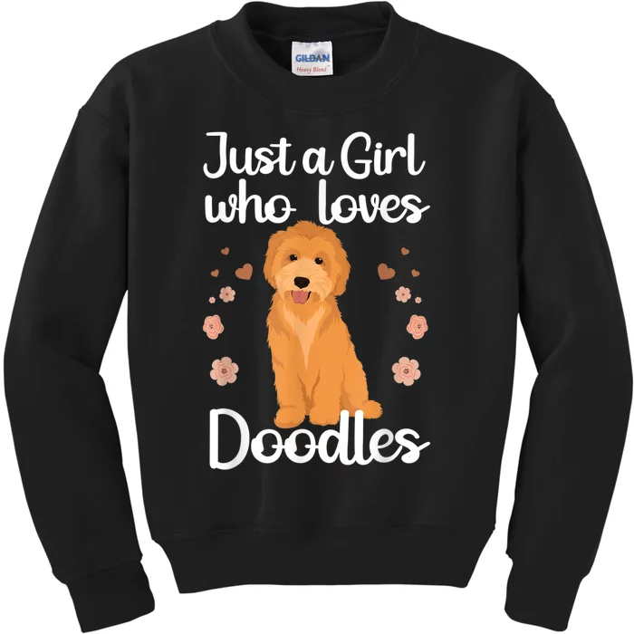 Cute Doodle Art For Women Mom Golden Doodle Dog Lovers Kids Sweatshirt