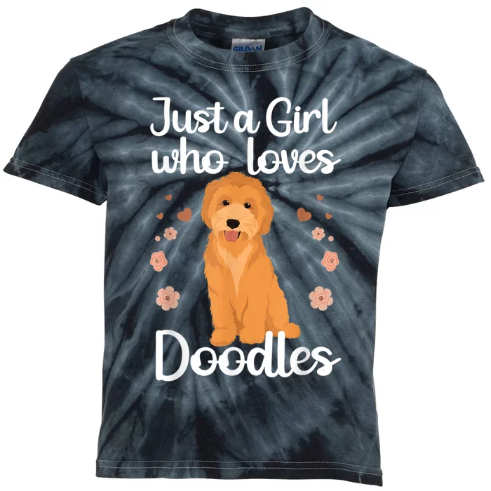 Cute Doodle Art For Women Mom Golden Doodle Dog Lovers Kids Tie-Dye T-Shirt