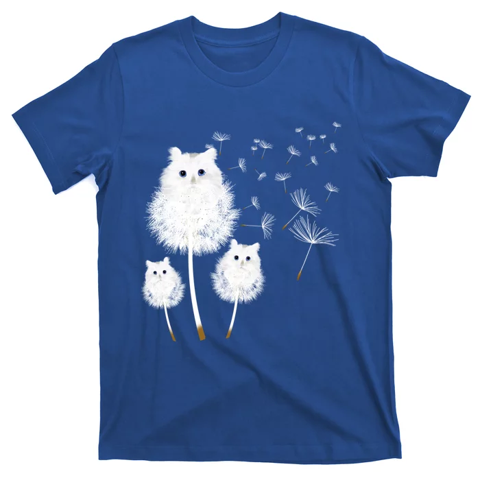 Cat Dandelion Amazing Flower Cat Lover Design Gift T-Shirt