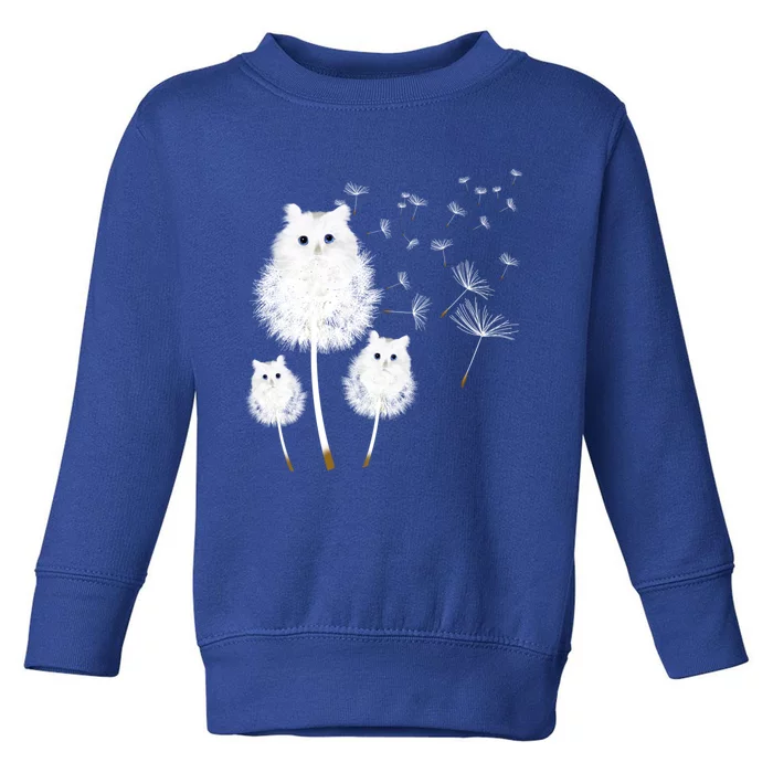 Cat Dandelion Amazing Flower Cat Lover Design Gift Toddler Sweatshirt