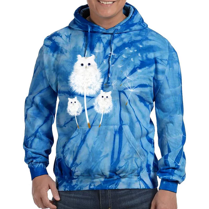 Cat Dandelion Amazing Flower Cat Lover Design Gift Tie Dye Hoodie