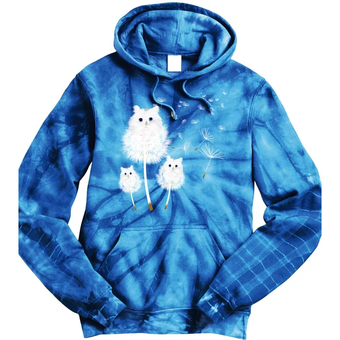 Cat Dandelion Amazing Flower Cat Lover Design Gift Tie Dye Hoodie