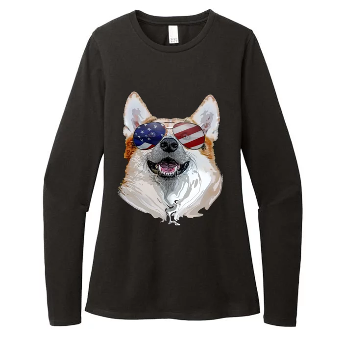 Corgi Dog American Usa Flag 4th Of July Pop Art Corgi Lover Meaningful Gift Womens CVC Long Sleeve Shirt