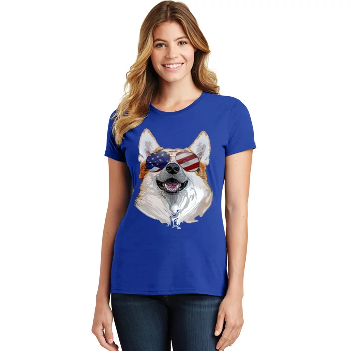 Corgi Dog American Usa Flag 4th Of July Pop Art Corgi Lover Meaningful Gift Women's T-Shirt