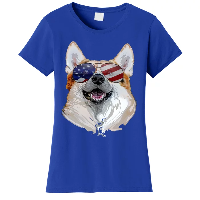 Corgi Dog American Usa Flag 4th Of July Pop Art Corgi Lover Meaningful Gift Women's T-Shirt