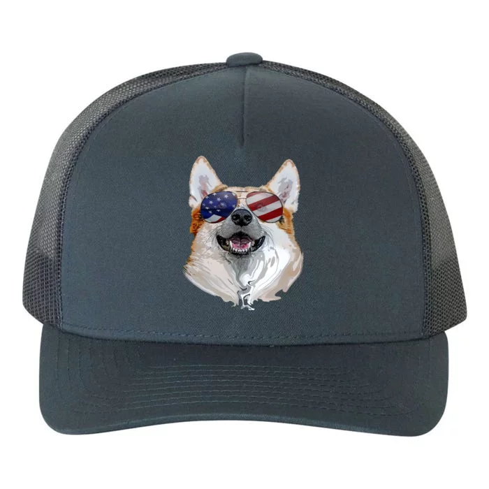 Corgi Dog American Usa Flag 4th Of July Pop Art Corgi Lover Meaningful Gift Yupoong Adult 5-Panel Trucker Hat