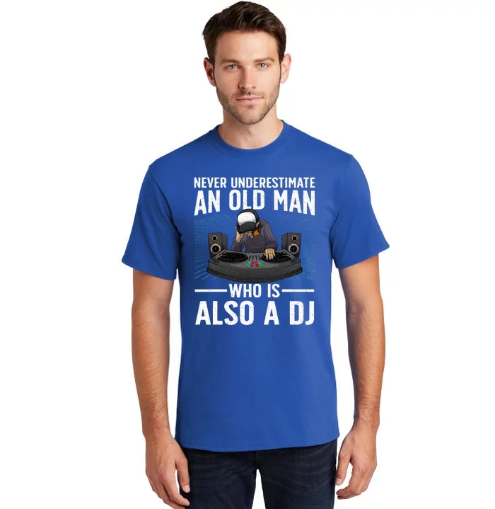 Cool Dj Art For Grandpa Dad Dj Turntable Music Disc Jockey Tall T-Shirt