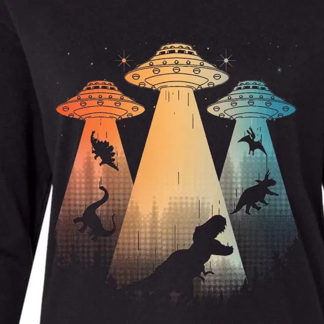 Cool Dinosaur Art For Women Ufo Alien Womens Cotton Relaxed Long Sleeve T-Shirt