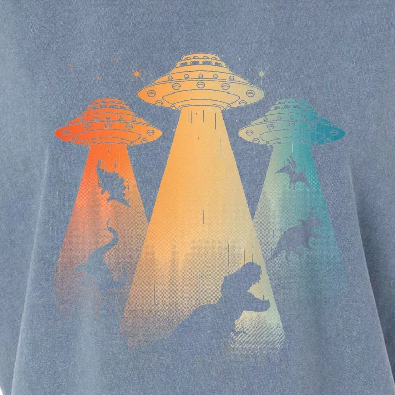 Cool Dinosaur Art For Women Ufo Alien Garment-Dyed Women's Muscle Tee