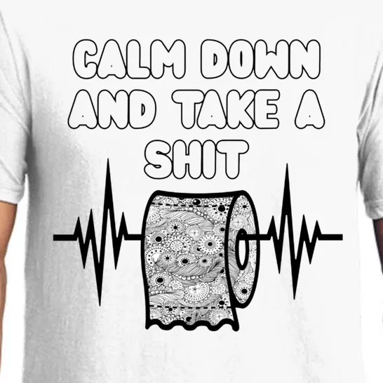 Calm Down And Take A Shit Colon Cancer Crohns Colitis Gift Pajama Set