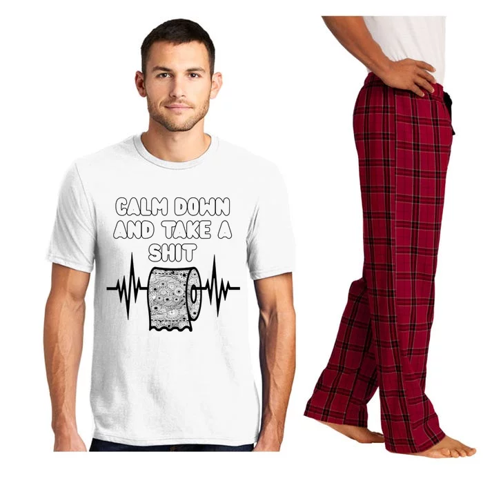 Calm Down And Take A Shit Colon Cancer Crohns Colitis Gift Pajama Set