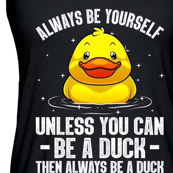 Cute Duck Aquatic Bird Rubber Duck Lovers Ladies Essential Flowy Tank