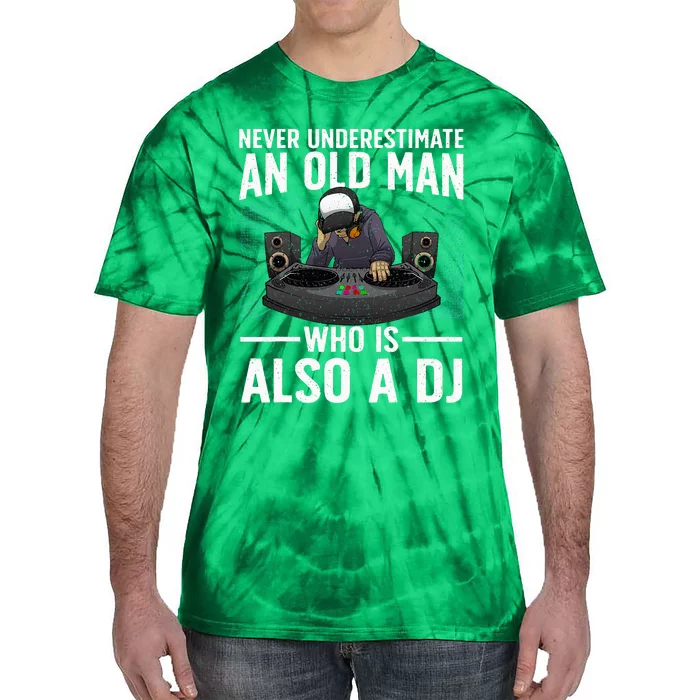 Cool Dj Art For Grandpa Dad Dj Turntable Music Disc Jockey Tie-Dye T-Shirt