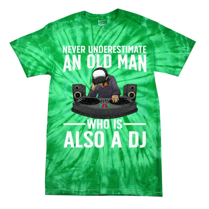 Cool Dj Art For Grandpa Dad Dj Turntable Music Disc Jockey Tie-Dye T-Shirt