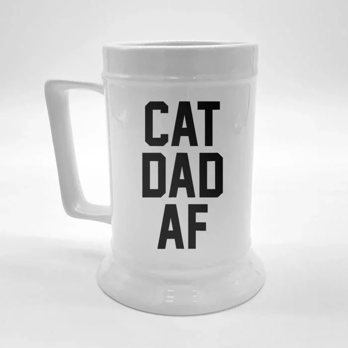 Cat Dad AF TShirt For Dads Of Cats Front & Back Beer Stein