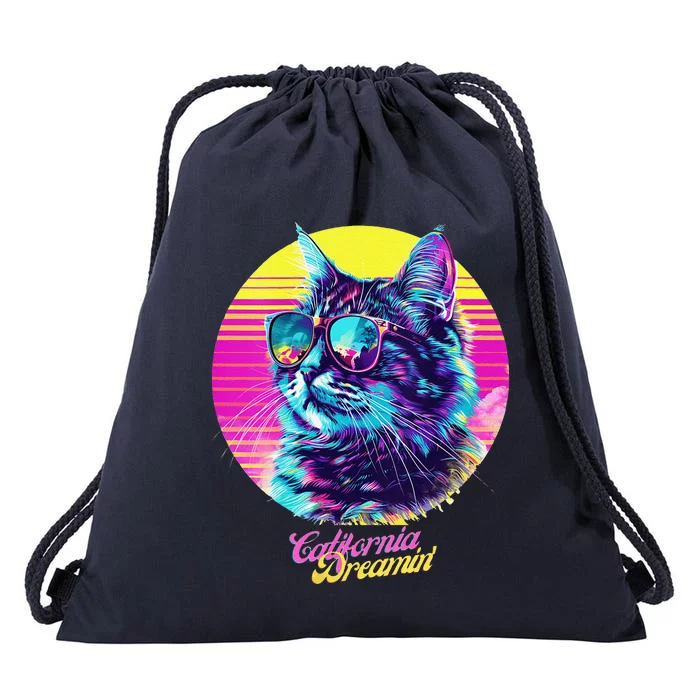 Catifornia Dreamin About Birds And Mice Drawstring Bag