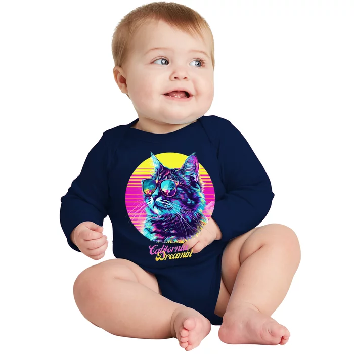 Catifornia Dreamin About Birds And Mice Baby Long Sleeve Bodysuit