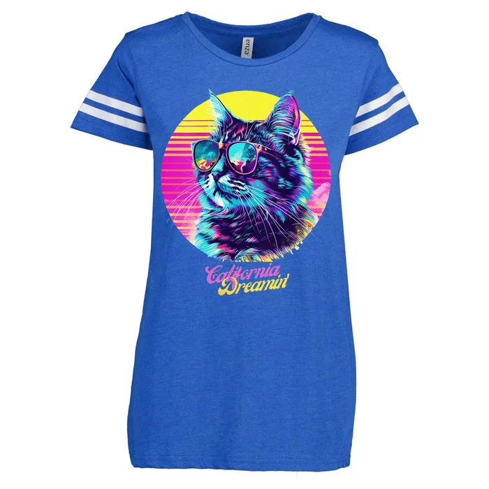 Catifornia Dreamin About Birds And Mice Enza Ladies Jersey Football T-Shirt