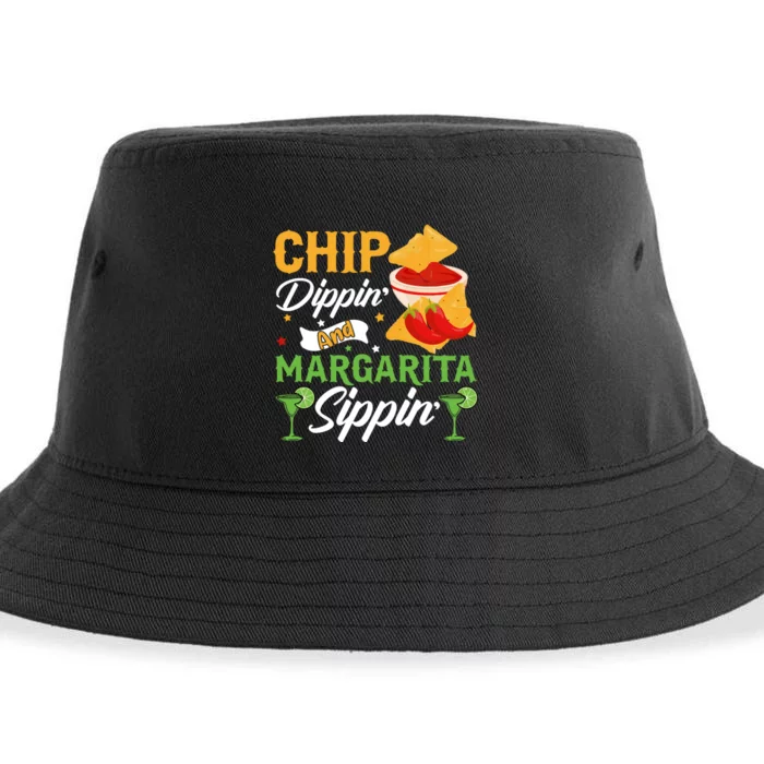 Chip Dippin' And Margarita Sippin Cinco De Mayo T Sustainable Bucket Hat